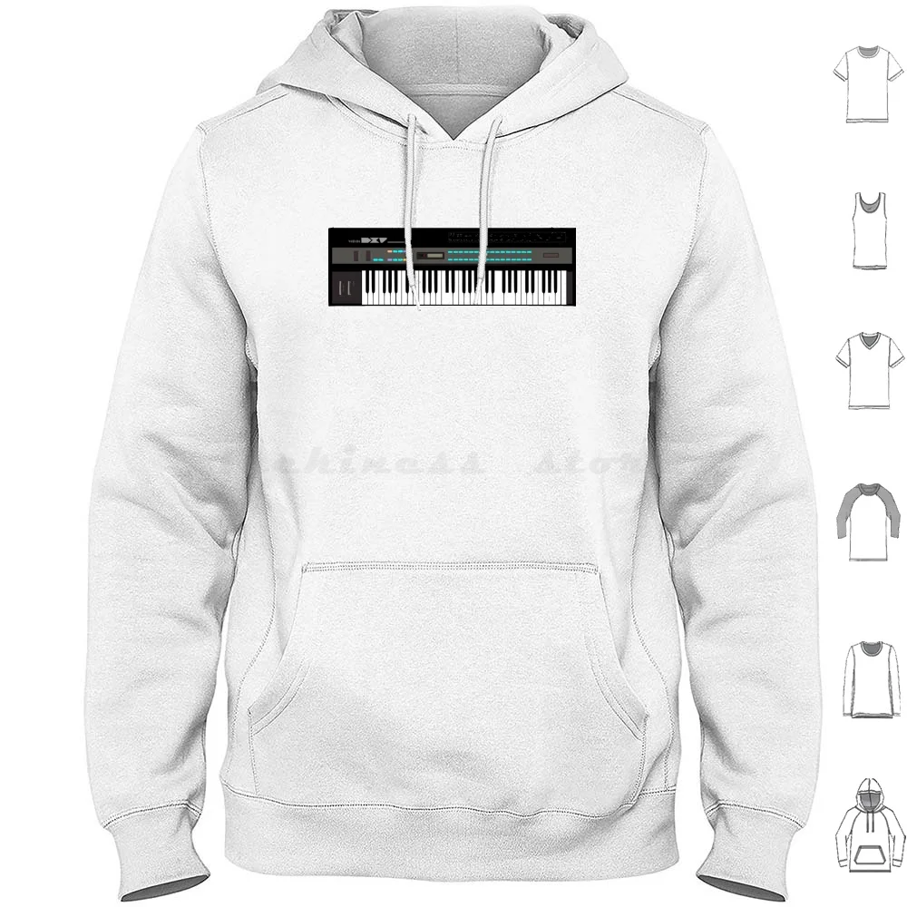 

Dx7-Винтажная наклейка-синтезатор, толстовка с капюшоном, хлопковый синтезатор с длинными рукавами, Synth Music Techno Dj Musician Cool Edm Electronic