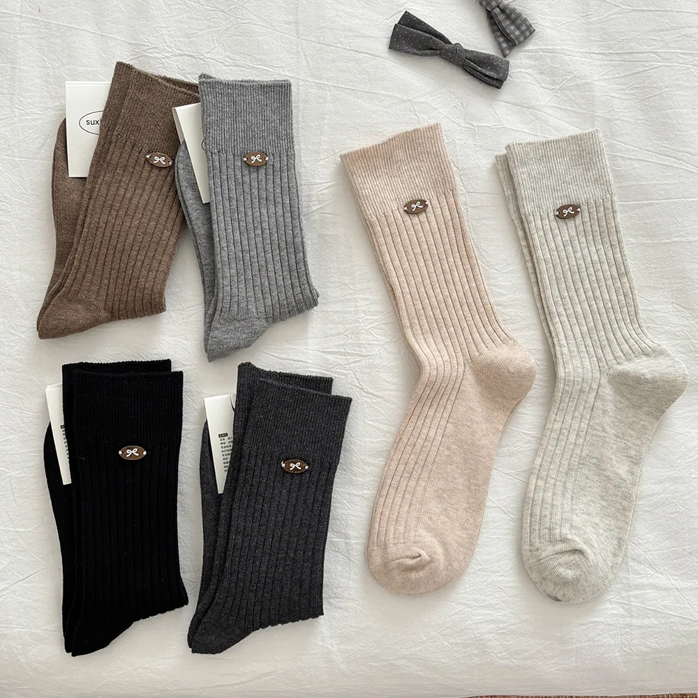 hot sales new arrived girls socks children students young girl Teenagers winter spring stealth cotton solid sock 5pair/lot