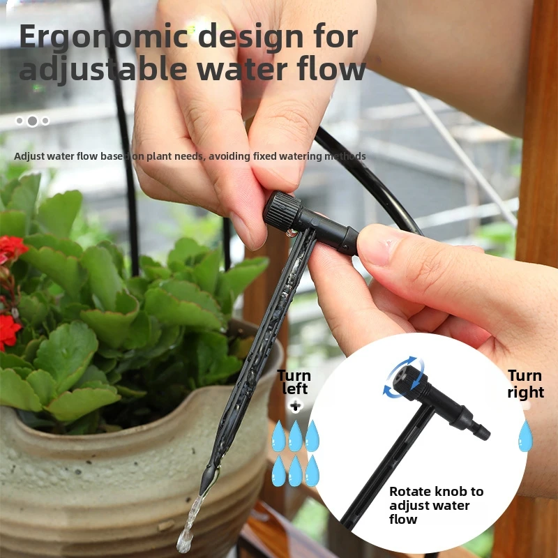 

100pcs Garden Black Adjustable valve Drip Irrigation Kit Potted Plant Watering Device Hose Watering Saving MicroDripper ﻿