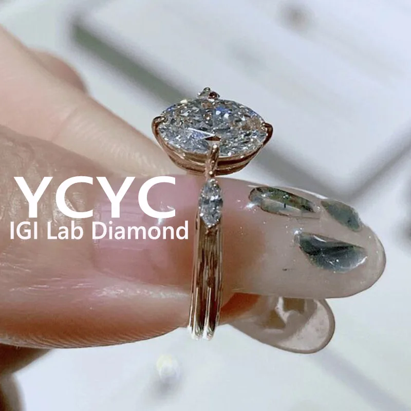 

Фабрика продает роскошное кольцо из цельного 18-каратного золота 4 карата с бриллиантом IGI, выращенное в лаборатории, овальное кольцо с бриллиантом CVD HPHT DEF VS-VVS, обручальное и обручальное кольцо