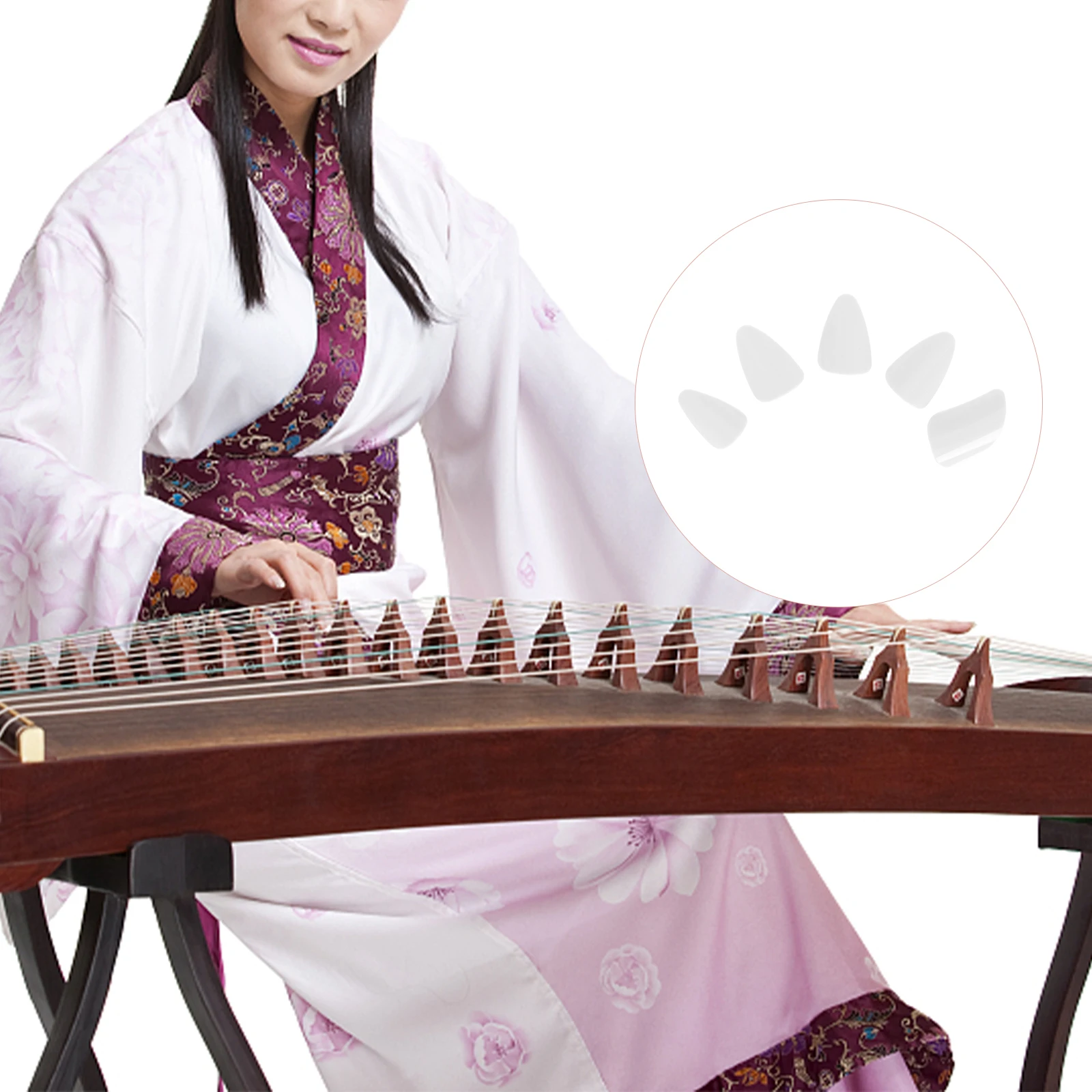 

5Pcs Pipa Nails for Lute Practice Durable SmoothEdges ComfortableWear FingertipCovers Accessories NailProtectors