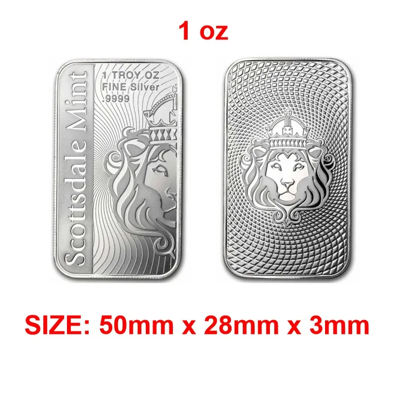 Replica 10 oz Scottsdale Vortex Silver Bar USA 10 oz Silver Bar Zinklegering Verzilverd Bullion Craft Gifts