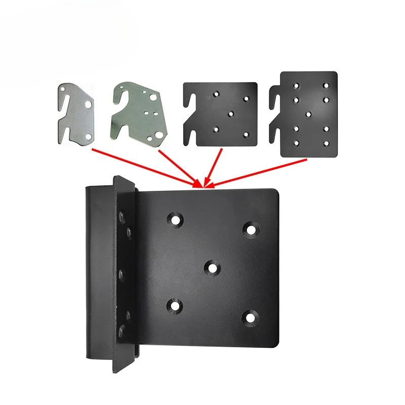 

Black Metal Bed Frame Support Bracket with Pressed Double Hooks for Enhanced Stability