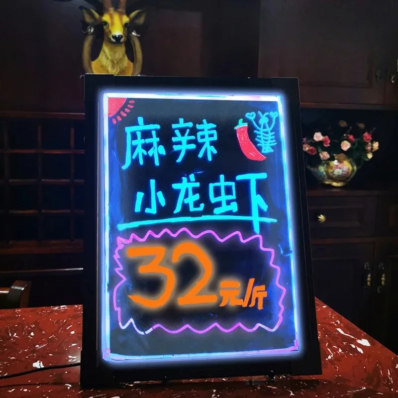 

Desktop led electronic luminous fluorescent board small blackboard billboard handwriting board stall display sign night market