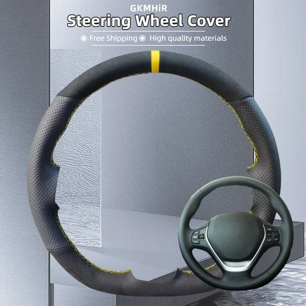 

Custom Car Steering Wheel Cover Hand Sewing Suede Leather For BMW F20 2012-2018 F45 2014-2018 F30 F31 F34 Car Accessories
