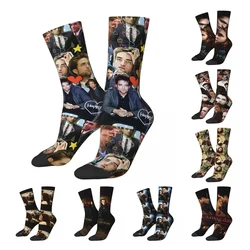 Winter Warm Crazy Design Women Men Robert Pattinson Collage Socks The Twilight Saga Movie Sweat Absorbing Basketball Socks