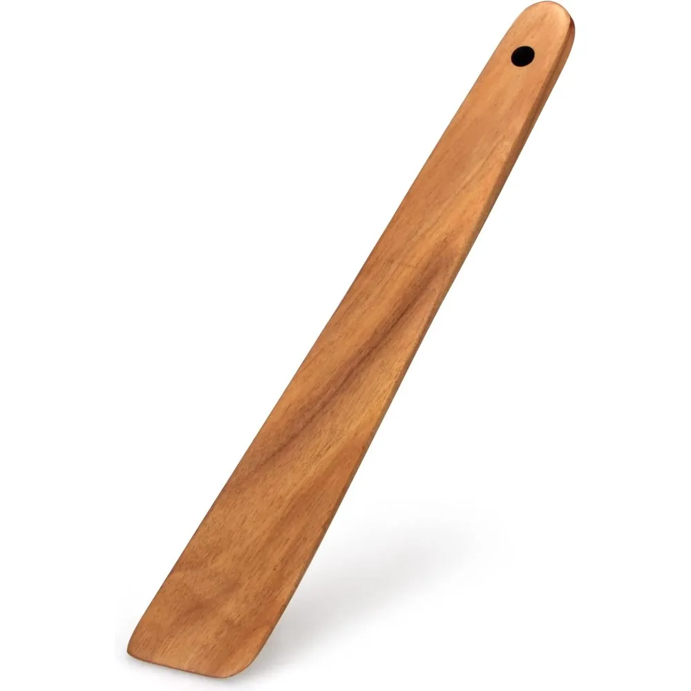 

12 Inch Teak Wood Spatula for Cooking Non Toxic Kitchen Utensil Scraper Kitchen Tools Flat Wooden Egg Flipper Spatulas T