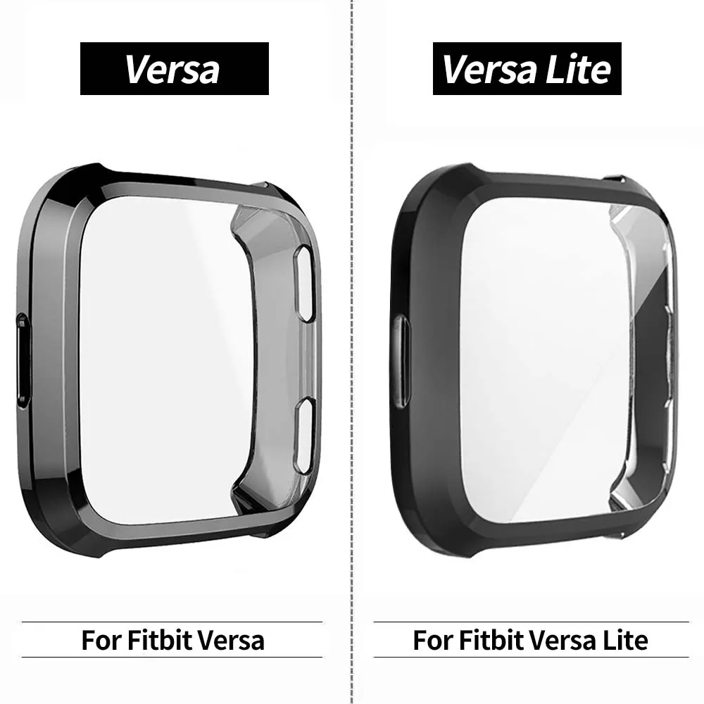 Ultra-thin Soft Tpu Case for Fitbit Versa /Versa Lite Waterproof Watch Shell Screen Protector for Fitbit Versa /Versa Lite