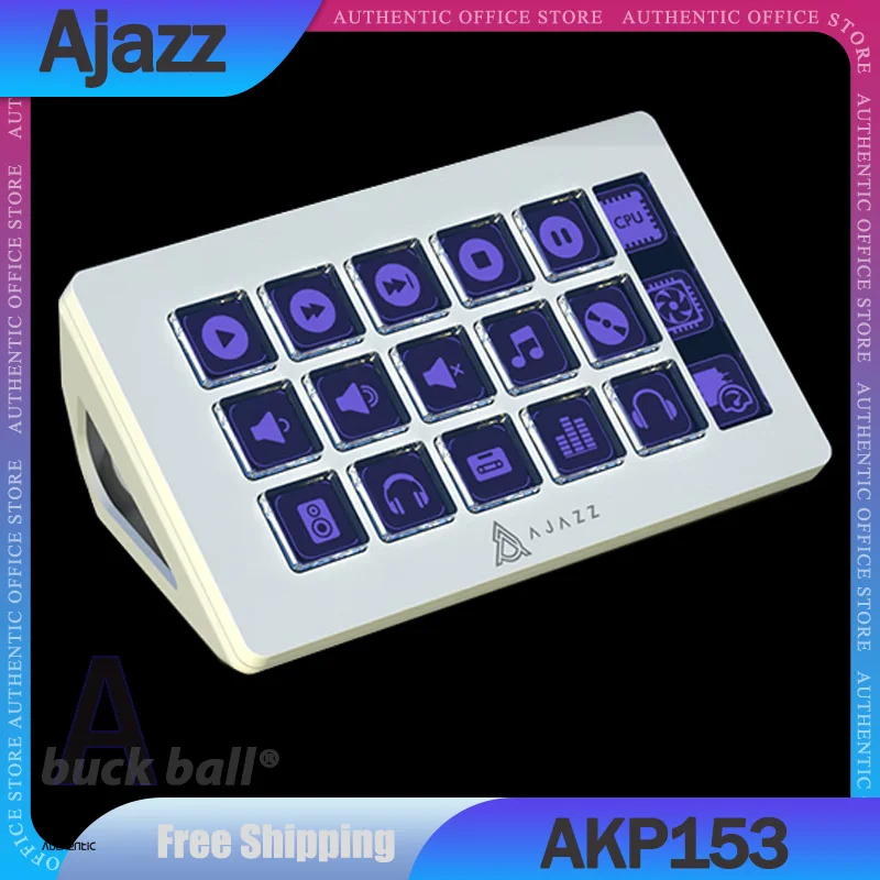 Ajazz AKP153 Streamdeck Keypad Helper LCD Button Live Content Creation 15Key Wired Controller For Windows/MacOS/Android/iOS Gift