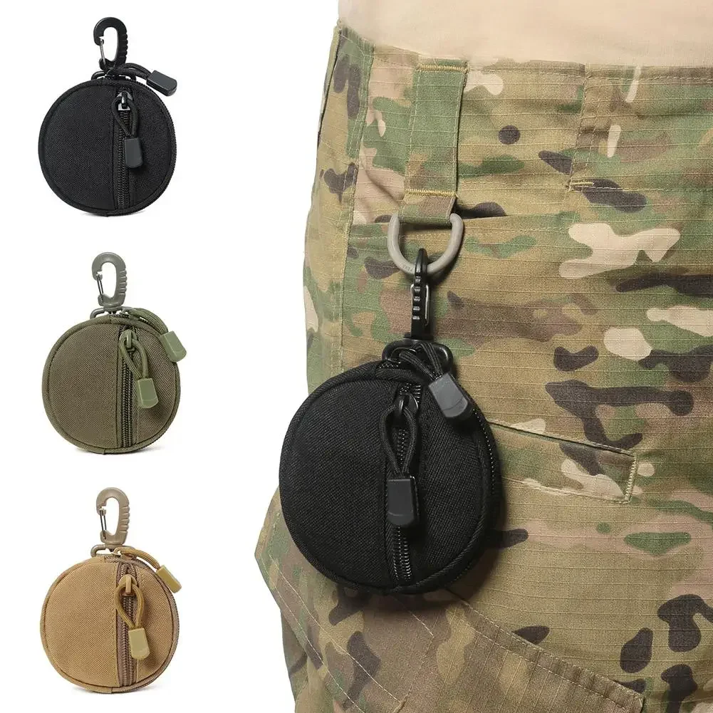 

Mini EDC Tool Pouch Keychain Zipper Holder Earphone Key Wallet Coin Purses Outdoor Hiking Hunting Accessories Waist Bag