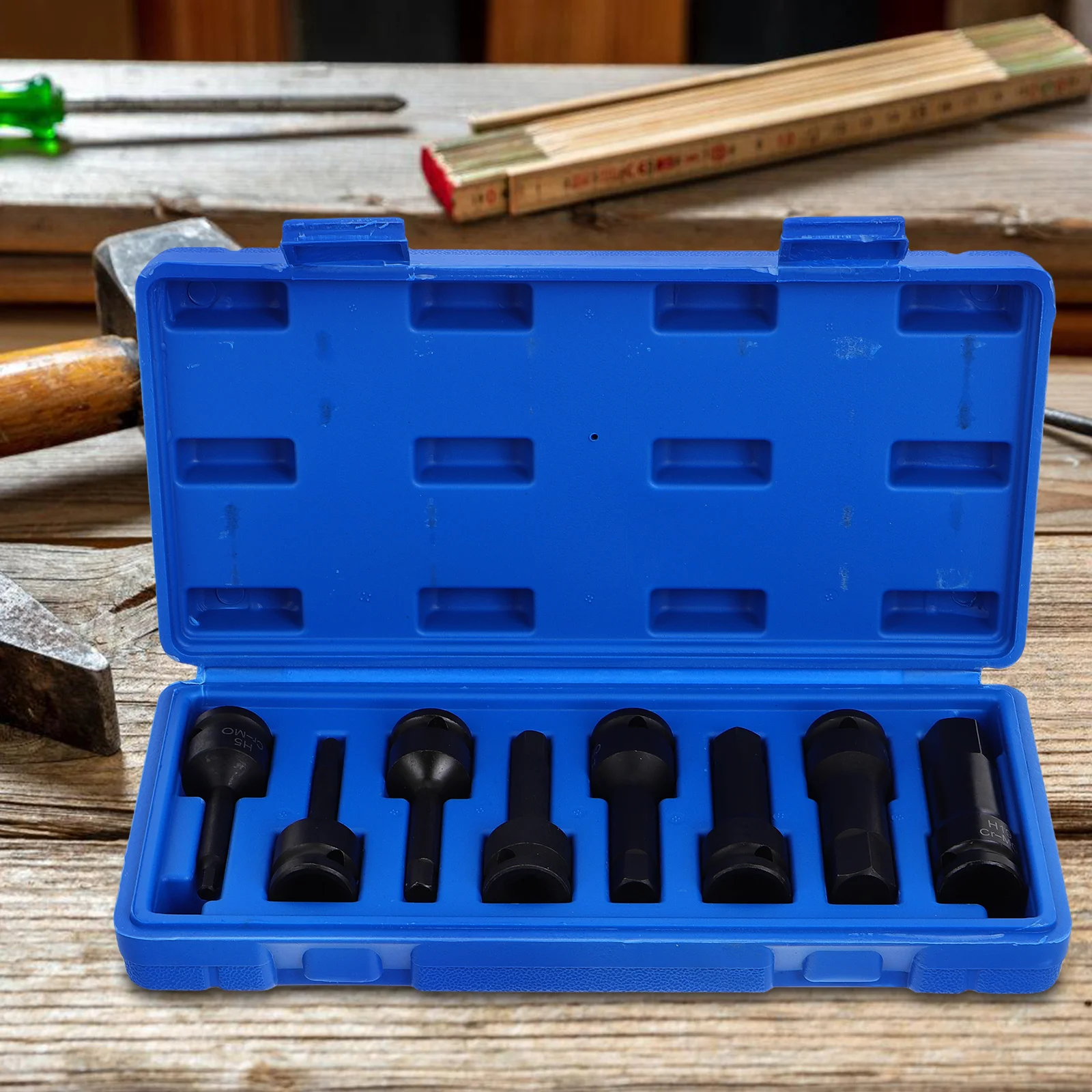 

1 set 1 Set 1/2 Inch Heavy Duty Impact Socket Hex Driver Pneumatic Tool Replacement Bits Wrench Socket Set Durable Lightweight