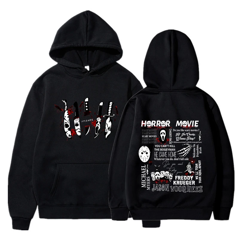 Friends Knife Horror Movie Halloween Hoodies Men Fashion Long Sleeve Sweatshirts Women Cool Casual Harajuku Streetwear Pullovers