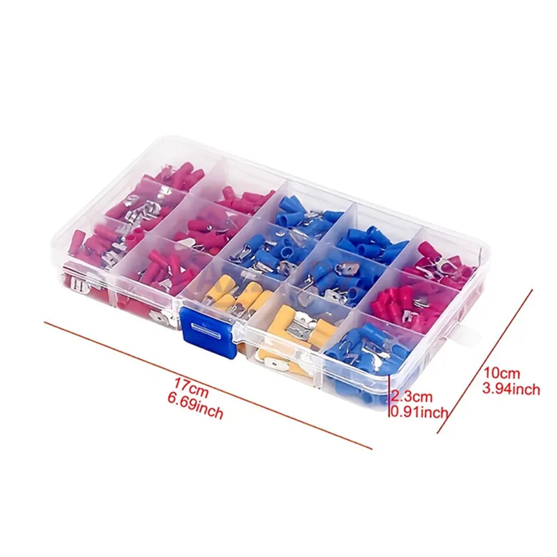 280PCS Crimp Terminal Insulated Spade Wire Connector Electrical Wiring Cable Plug Cold Pressed Quick Wiring Terminals Kits