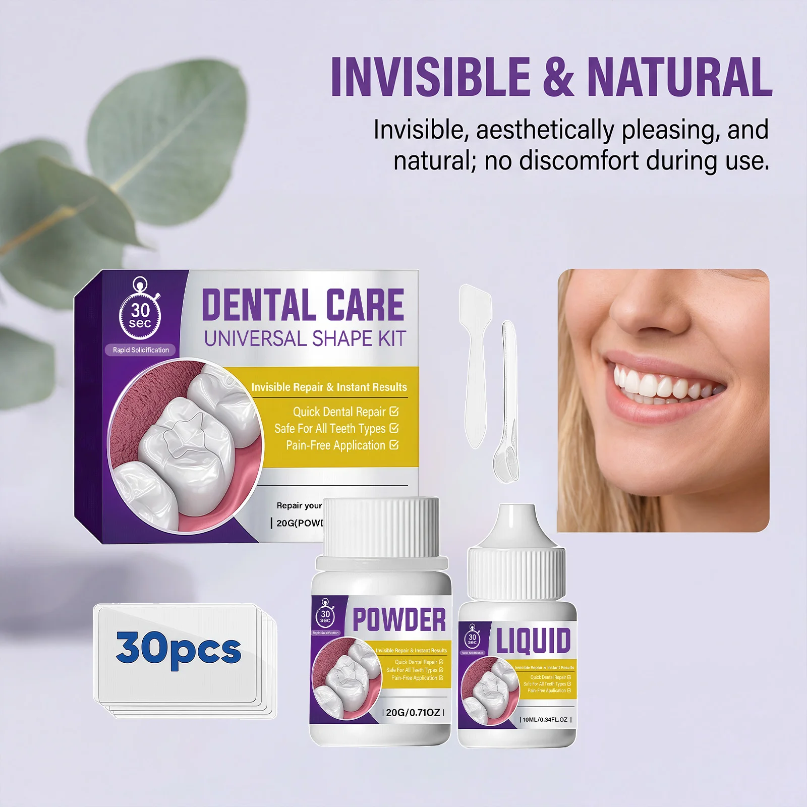 Temporary Tooth Repair Kit Instant Results Freely Shape Fixing Broken Missing Tooth Shapeable Solid Adhesive Denture Adhesive
