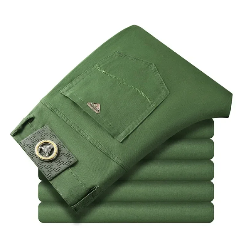 

Seven-Color Stretch 97% Cotton and 3% Spandex Jeans Men Trendy Wild Simple High-End Slim-Fitting Small Straight Casual Trousers