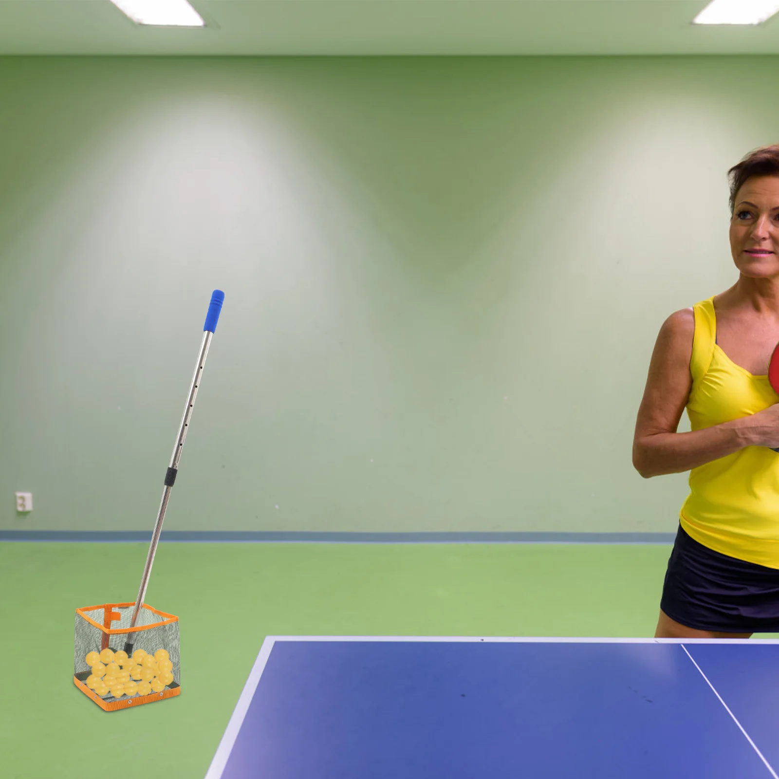 1 قطعة تنس الطاولة المنتقى مقبض تلسكوبي قابل للتعديل بينغبونغ الكرة الماسك المحمولة الكرة جامع التدريب الممارسة أداة #6