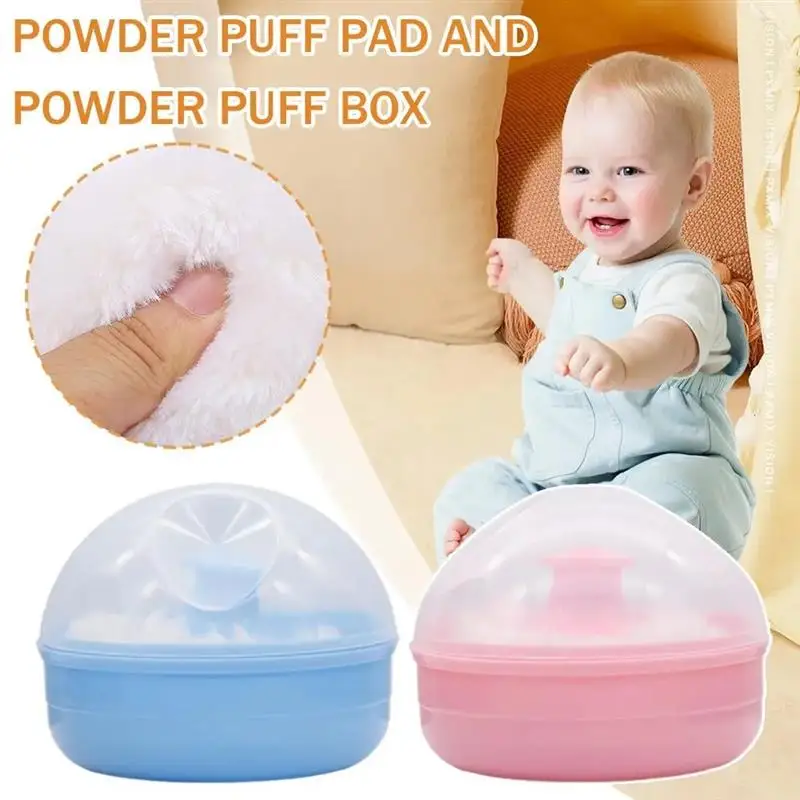 Body Powder Soft Body Baby Face Comfortable Sponge Infant Puff Bath Puff Box Powder Case Talcum Women Makeup Wholesale