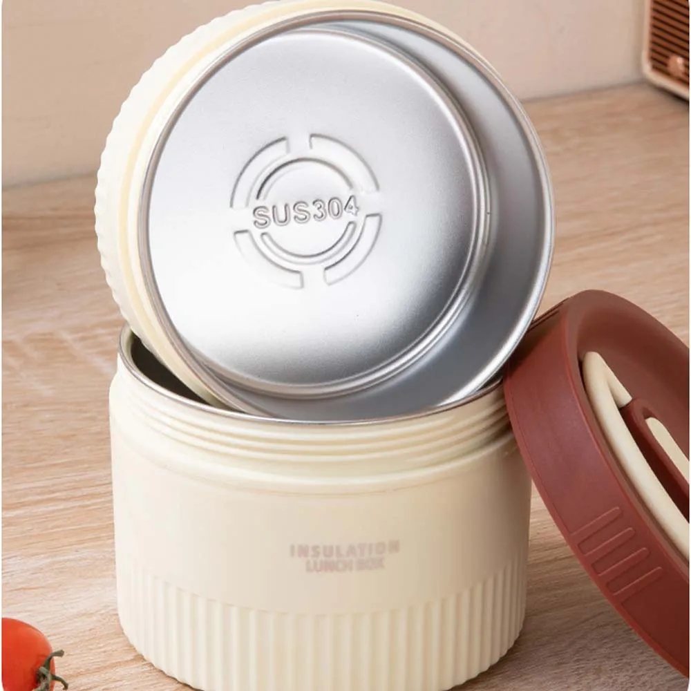Portable Insulated Lunch Box, 304 Stainless Steel Inner, Leak-proof Sealed Soup Can, Bento Box With Portable Bag