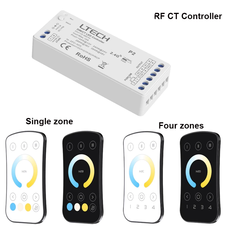 LTECH Mini Touch Panel Led Controller RF 2.4G Wireless12-24V Input LED strip Remote Controller Dimmer CCT RGB RGBW RGBCW RGBCCT