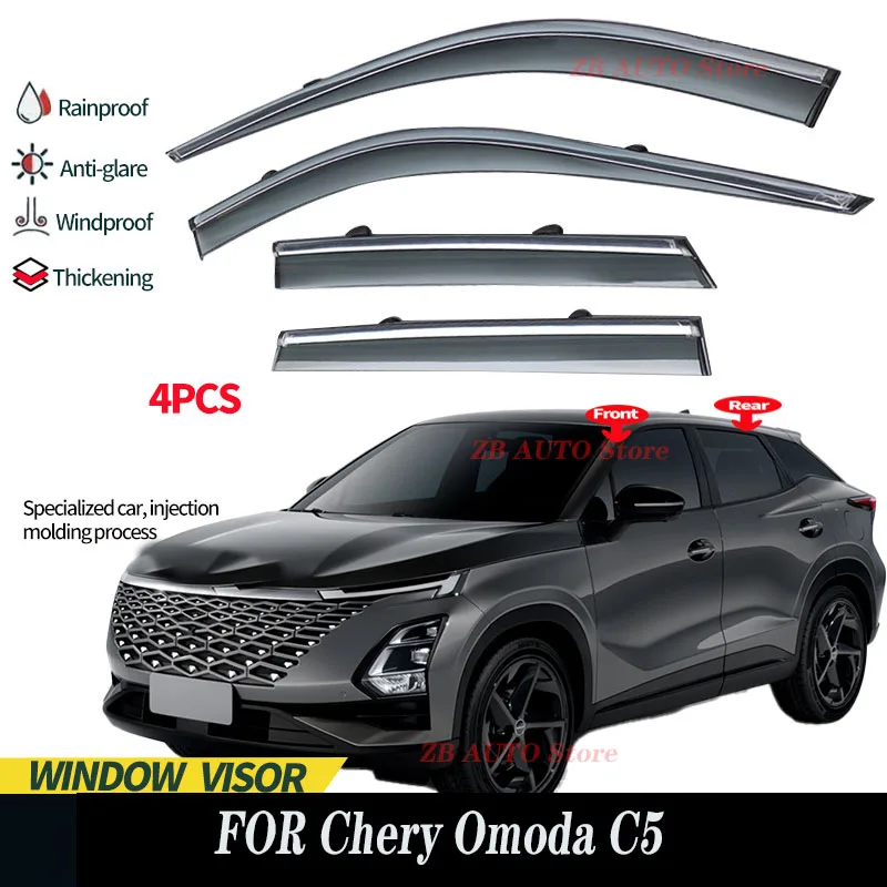 

For Chery Omoda C5 Window visors Rainwater prevention; Covering the sunlight; Anti fog; Snow prevention