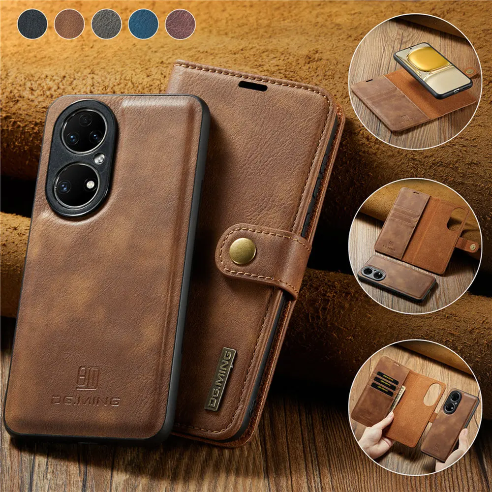 

P50 Pro 2in1 Detachable Magnet Flip Case for Huawei P50 Pro Leather Wallet Case Huawei P40 P 30 20 Lite Honor 20s Mate 30 40 Pro