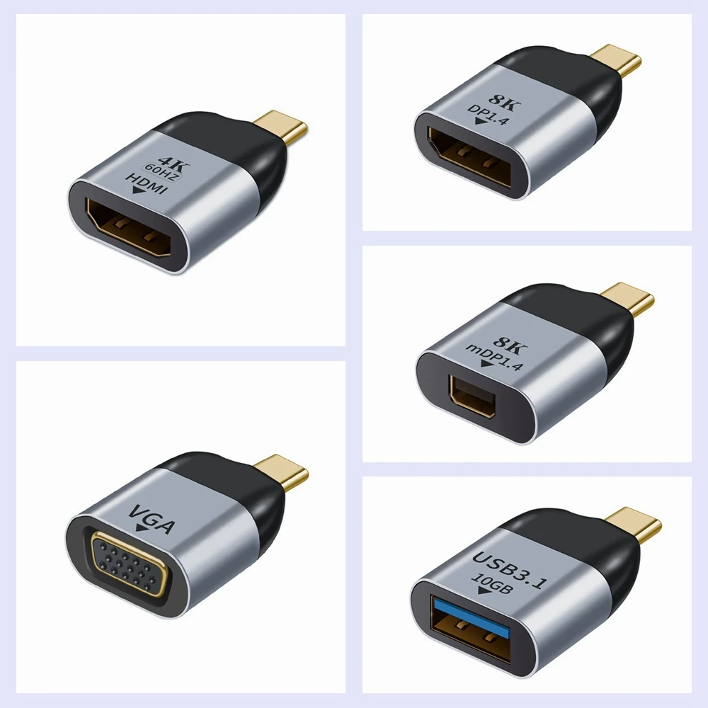 60Hz Type-C HD Video Plug Converter USB Projector Mobile Phone Laptop Adapter Type-C Mobile Phone Interface Projection Adapter