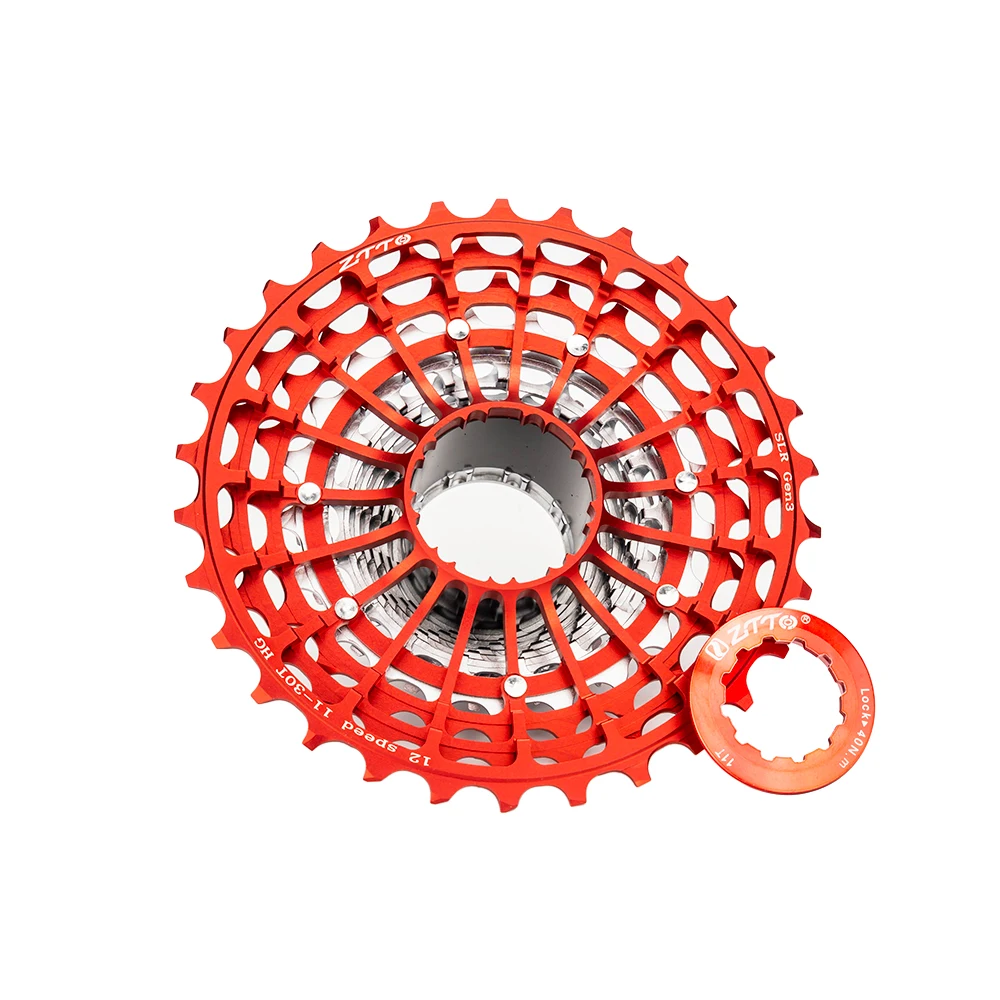 ZTTO 超軽量カセット 11 12 スピードロードバイクカセットレッド 11s