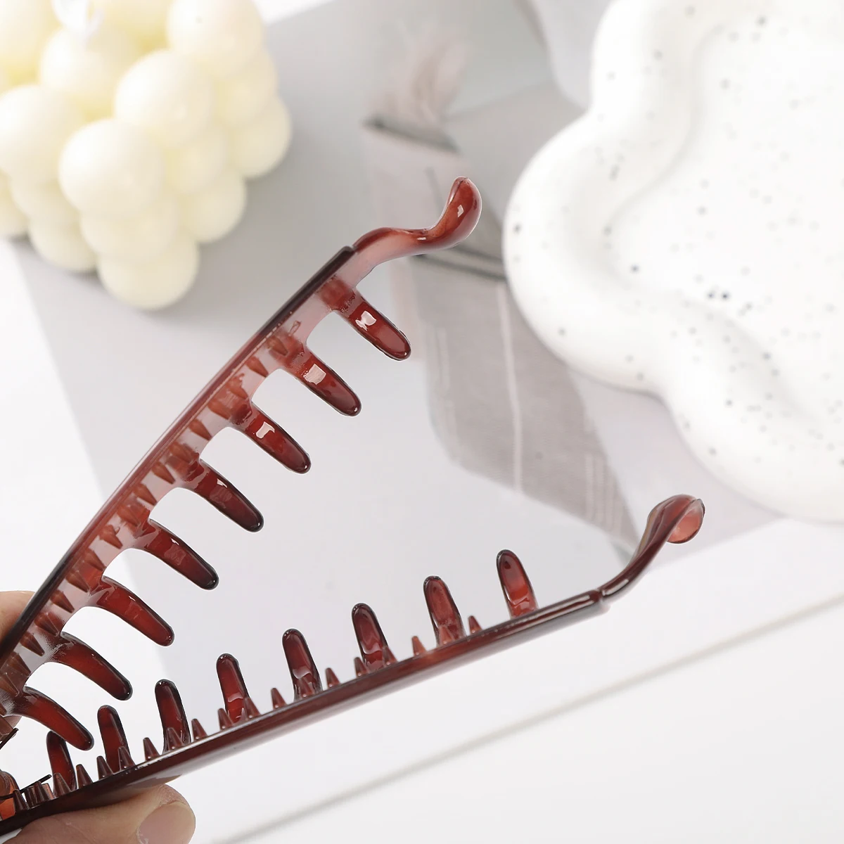 AWAYTR-peine de pelo Vintage de Hawksbill, peine de pelo de diente ámbar, tocado de flores, tocado elegante, accesorios para el cabello de boda en la playa