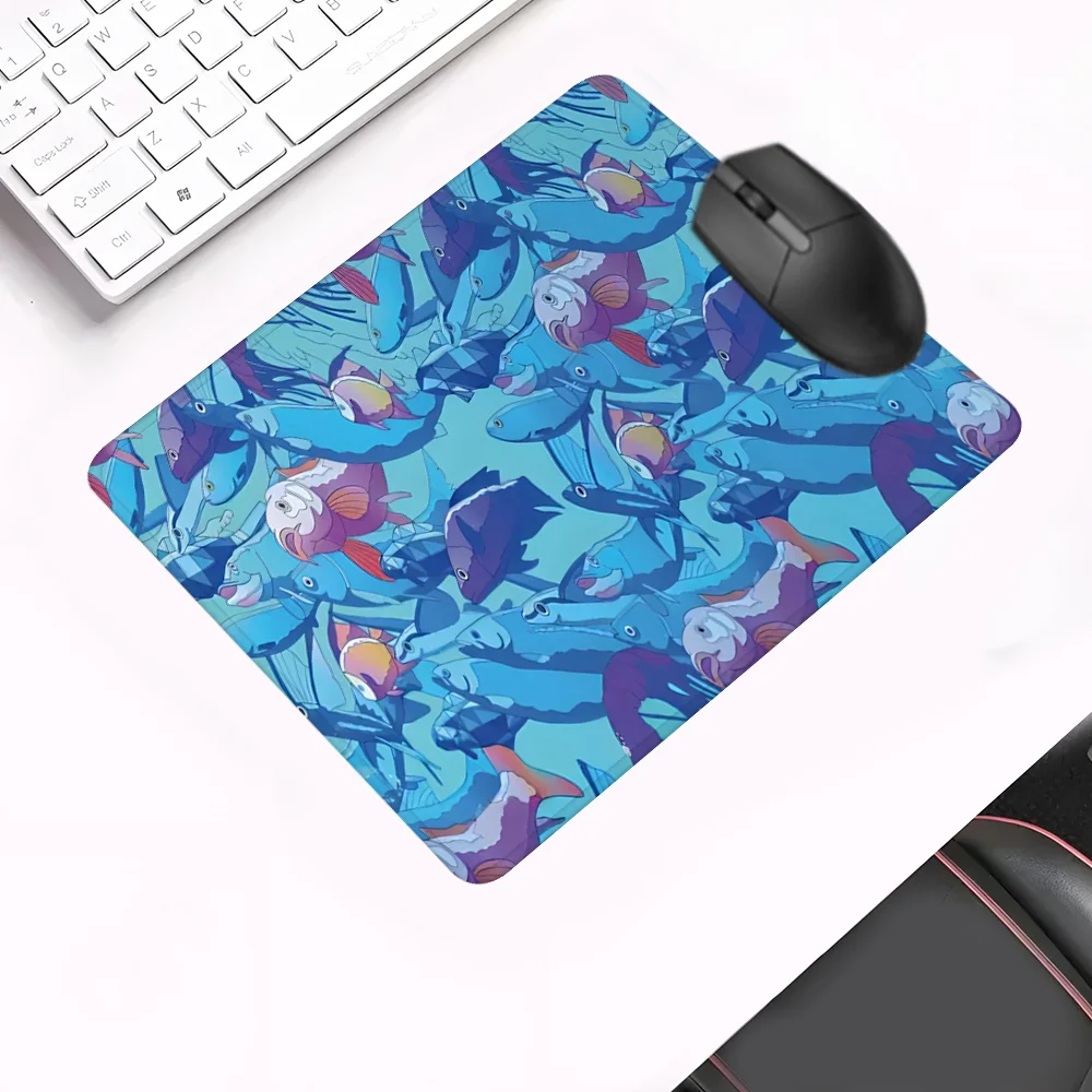 Tapis de souris mignon poisson tapis de bureau tapis de souris artisanal bleu décoration de bureau tapis de souris XXL accessoires de bureau accessoires d'ordinateur