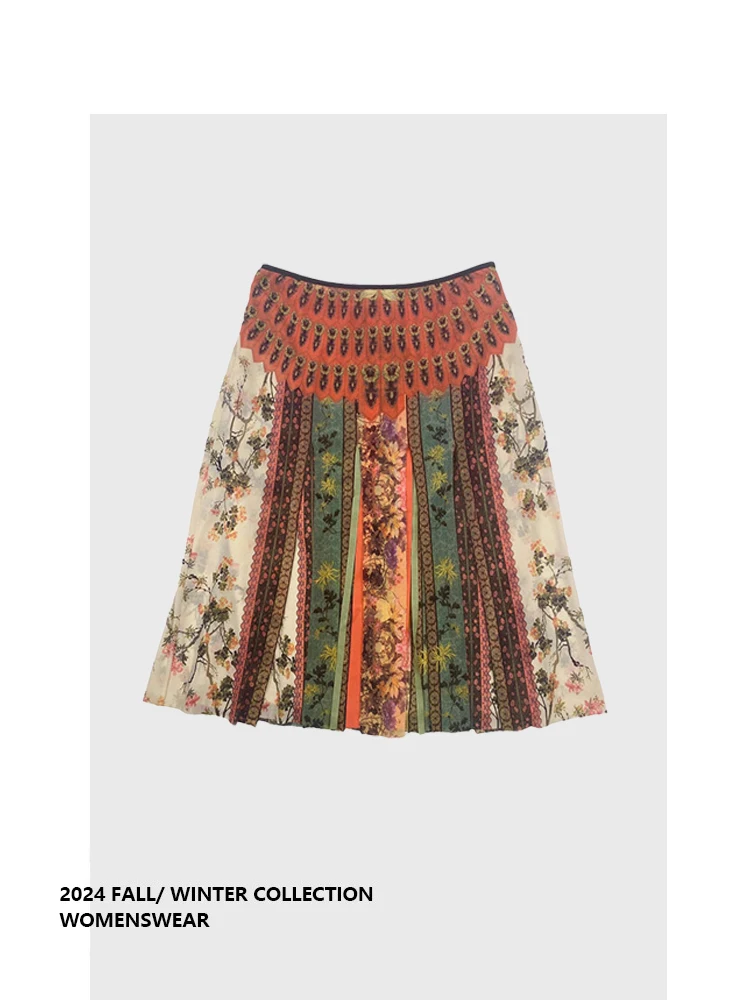 

Юбка Ele Bird And Flower Me, высокая талия, весенне-летний дизайн, А-силуэт, винтажная, от Forever 2