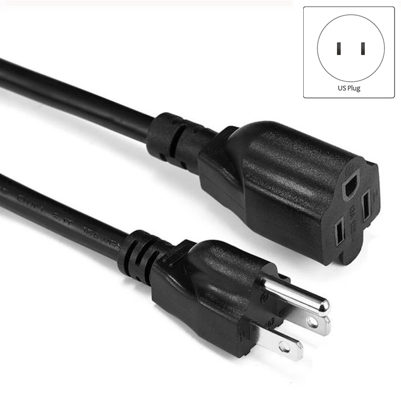 NEMA 5-15P To NEMA 5-15R Power Cord 16AWG Heavy Duty AC Power Extension Cord For Computer Monitor PSU Projector(US Plug)