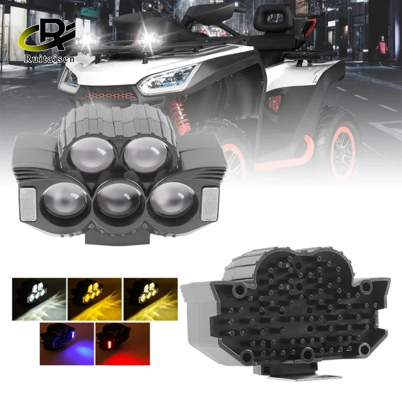 

Motorcycle LED Spot Light Owl Shape 5 Light Modes Running Lamp White Yellow Red Blue Flash Mini Lens Fog Headlight Motorbike