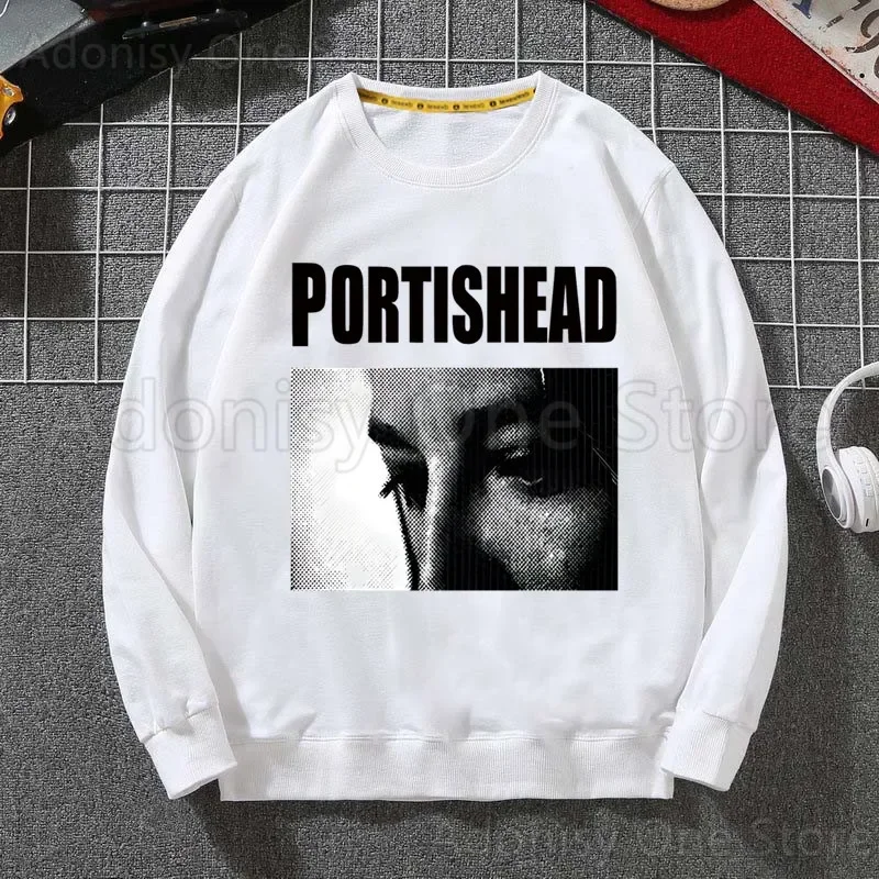 Portishead هوديي الخريف الهيب هوب موضة الرجال/المرأة هوديس ربيع الخريف الذكور هوديس بلوزات غير رسمية الرجال اللون الأبيض