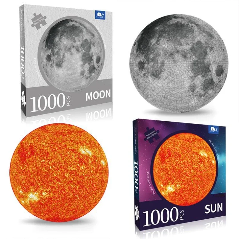 65*65cm Exquisite Paper Jigsaw puzzle Sun and Moon Puzzle 1000pcs 750pcs 600pcs 500pcs 400pcs 200pcs 100pcs Planet Series Puzzle