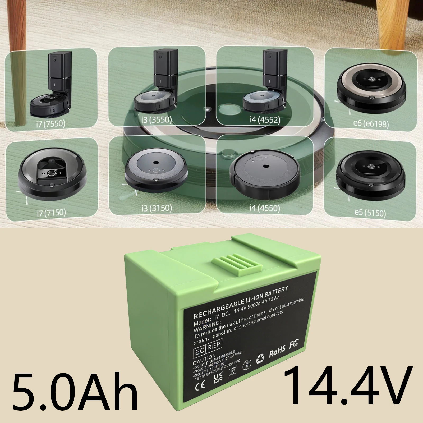 New 14.4V 5000Mah I…