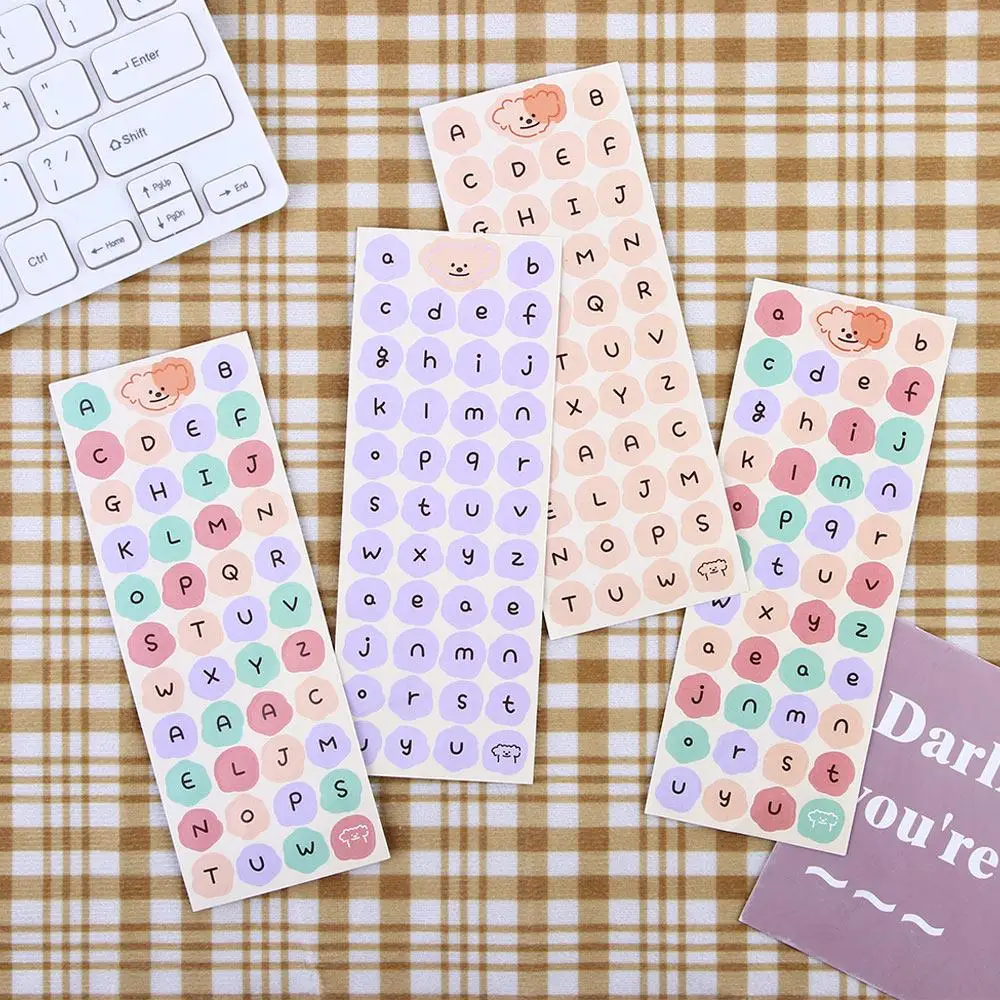 DIY Album Decorative Alphabet Stationery Sticker English Uppercase Lowercase English Letter Label Sticker Cartoon Dog Sticker