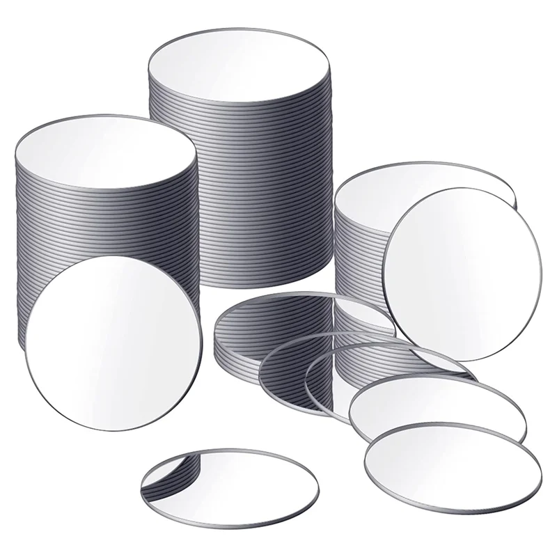 N18R 25 stuks acryl mini-formaat ronde spiegel zelfklevend kleine ronde spiegel ambachtelijke spiegeltegels voor ambachten (5 inch in diameter) Dur