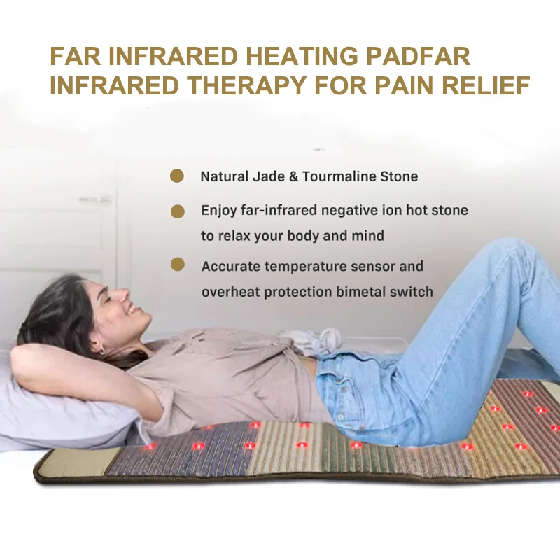 PEMF Far Infrared Heating MAT Jade Crystal Biophoton Anion Kristrallmatte Chakra Balance Physical Therapy Massage Pad Body Pain