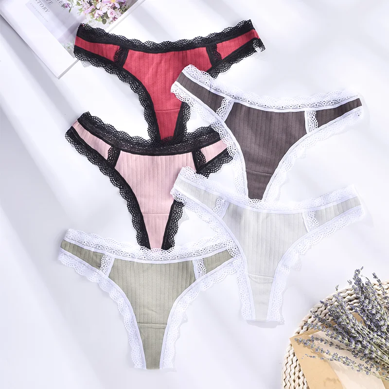 Fashionable and Comfortable Women\'s Cotton Panties Low Waist Thong Underwear Sexy Lingerie G-String