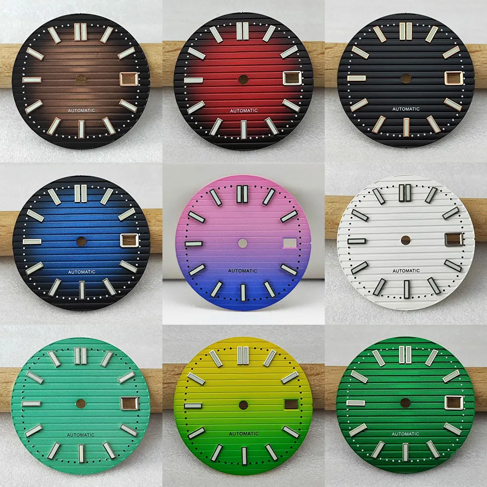 Esfera NH35 de 30,5mm, esfera Nautilus S, esfera de reloj luminosa verde, adecuada para accesorios de movimiento NH35/NH36, herramienta de reparación de relojes