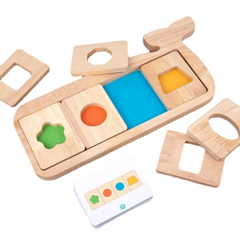 ألغاز فصل ألوان هندسية من مونتيسوري ألعاب خشبية شكل تدريب حسي ألعاب مطابقة للأطفال تعليم مبكر إدراك #3