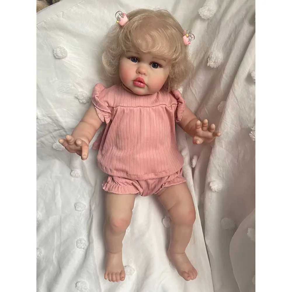 55CM 22 pollici Reborn Baby Doll Ellie Adorabile principessa Ragazza Pittura 3D Tono della pelle con vene visibili