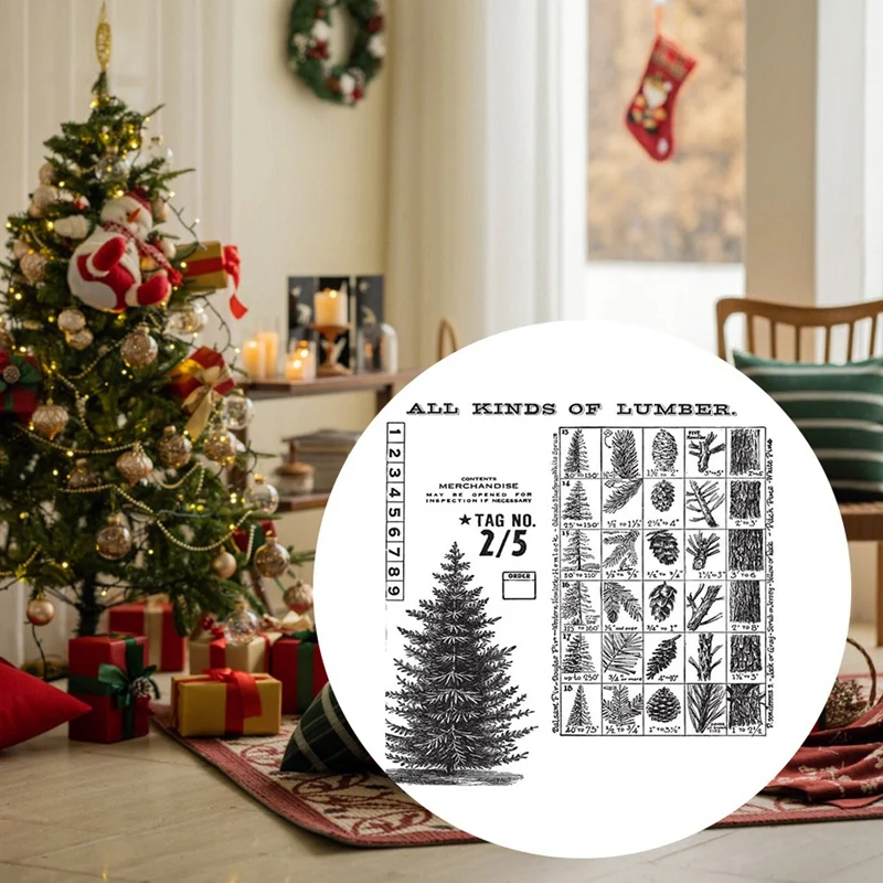 Winter Woodland Cling Stamp Set - Mesh Opbergtas Duurzaam High Guality Gemakkelijk Te Gebruiken