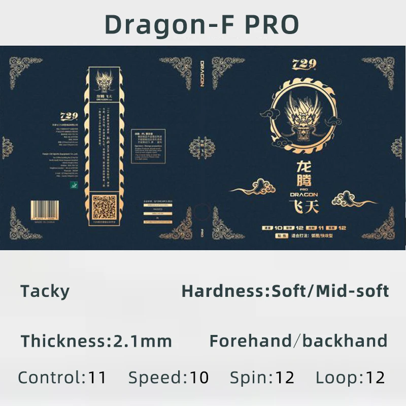 Ракетка для настольного тенниса Дружба 729 Dragon F PRO L резиновые накладки для пинг-понга ITTF для 40 + мячей ракетка для Пинг-Понга Летучая Мышь