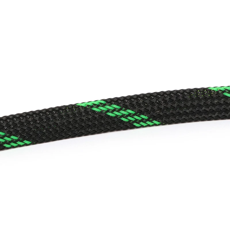 5 m mehrfarbiger PET-isolierter Geflechtschlauch, 2 mm – 40 mm, erweiterbare Drahtkabelhülle, flammhemmendes, geflochtenes Nylon-Netzrohr zum Selbermachen