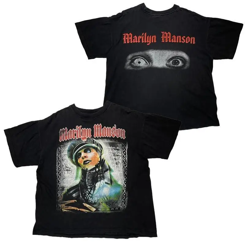 Marilyn Manson American Retro Oversized Streetwear Digital Print Kurzarm-T-Shirt