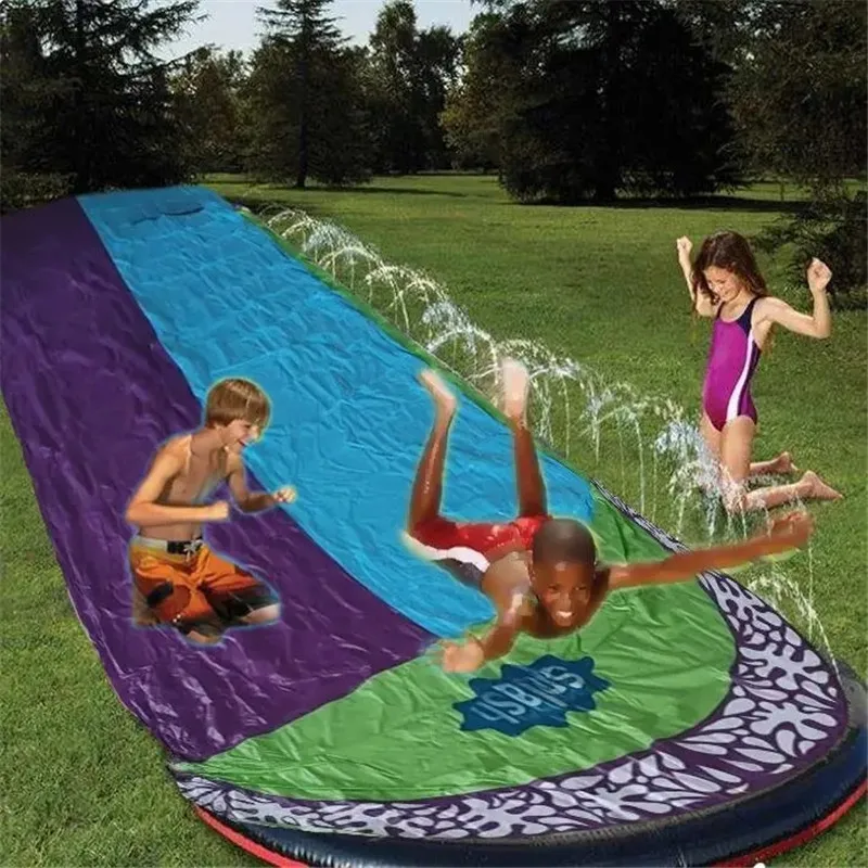 Outdoor Courtyard Lawn Inflatable Toys Water Slide Summer Garden Water Toy Family Friend Interactive Sprinkle Water Sliders Gift