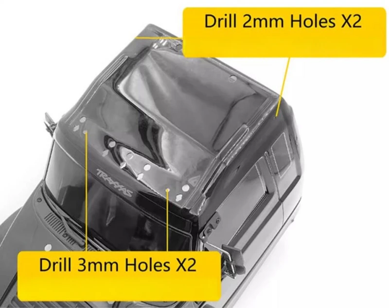 Bagażnik dachowy reflektory ustawione na TRX6 ULTIMATE RC woziciel. Traxxas TRX-6 opcja elektryczna ciężarówka przyczepa burtowa 6x6 część. Samochód