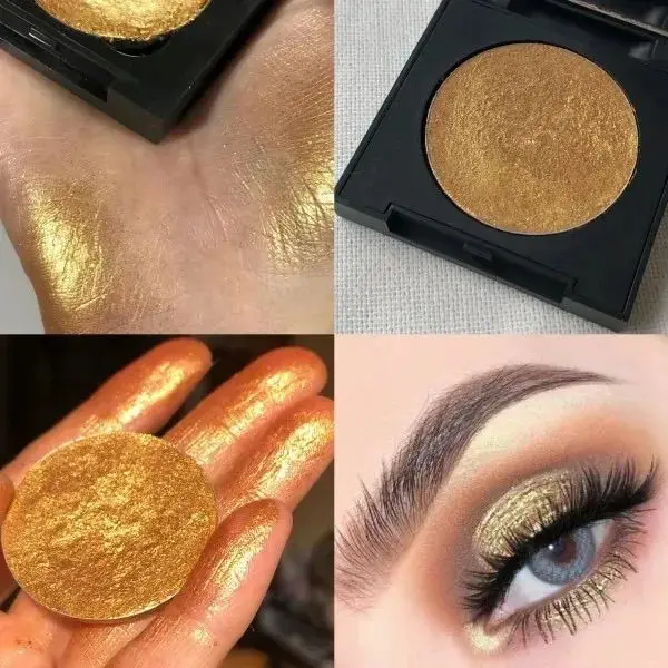

SUETNEI Golden single eyeshadow Smoky Eye makeup Fine pearlescent glitter powder brightens long-lasting black gold glitter