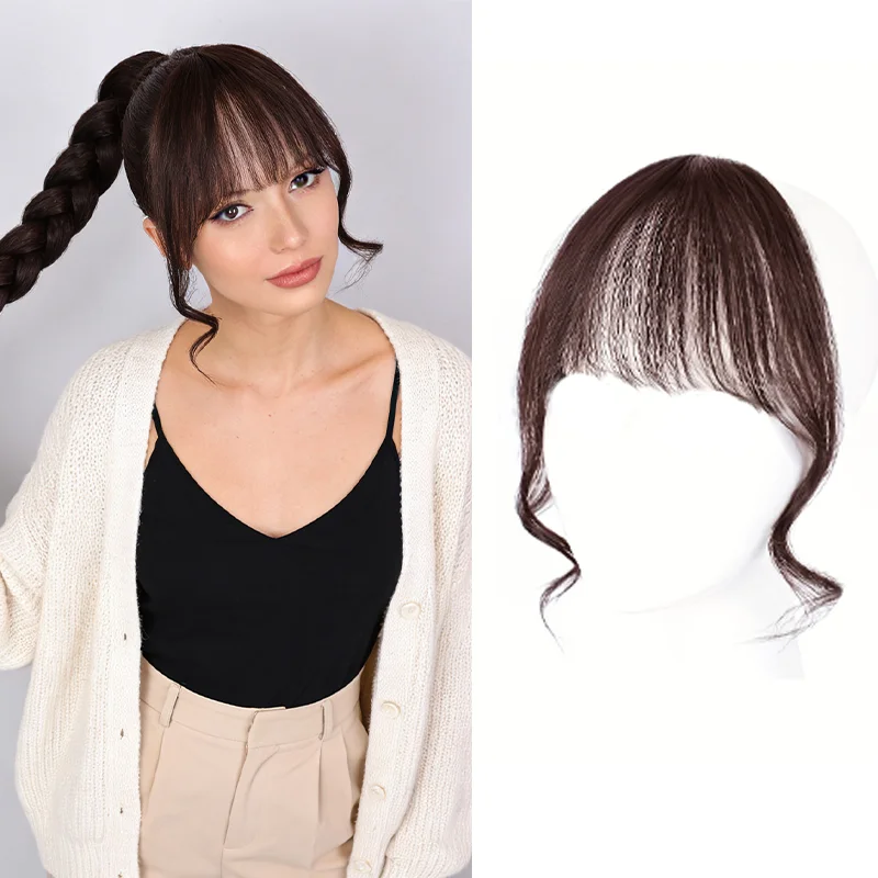 

Синтетический стиль Kawaii Manga Bangs | Двойные дужки и усы драконов | BB Clip In, безопасный, не повреждает волосы | Легкий дышащий